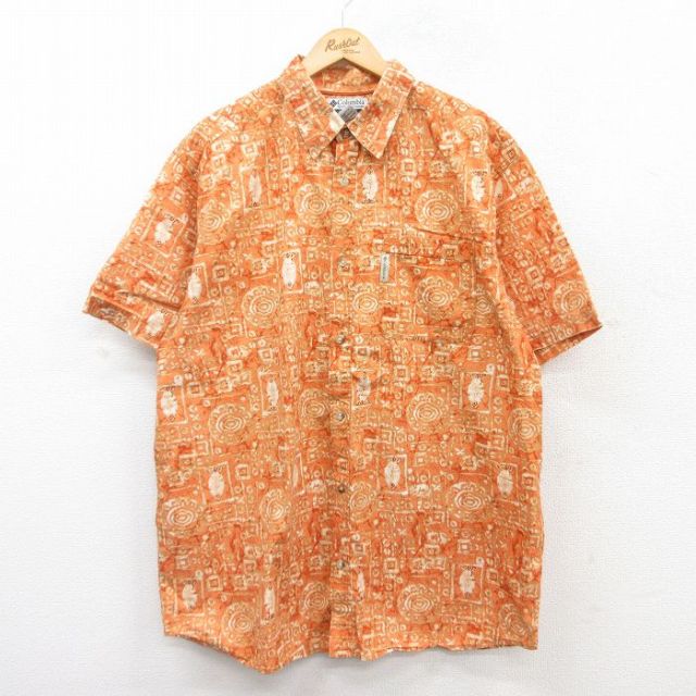 コロンビア 半袖シャツ オレンジ XL | 古着
