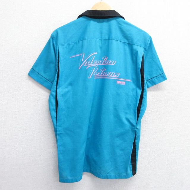 M★古着 ヒルトン 半袖 ボウリング シャツ メンズ 80年代 80s Valentino Returns 開襟 オープンカラー USA製 青緑 【spe】 25apr23 中古 トップス