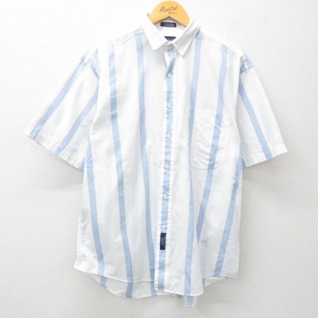 90s 半袖シャツ ホワイトストライプ L | 古着