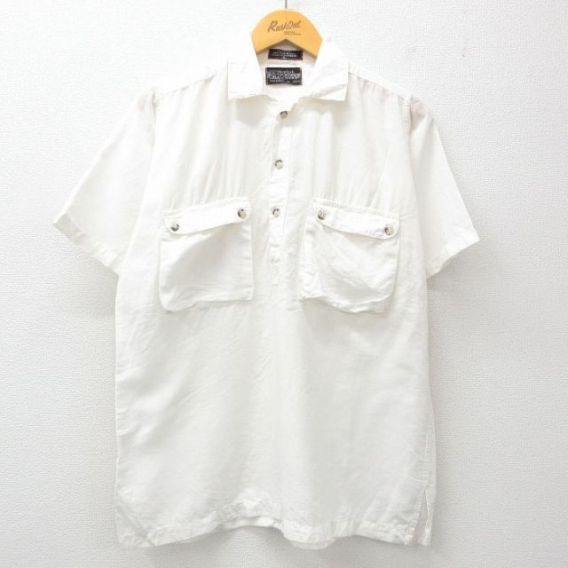 L★古着 半袖 シャツ メンズ 90年代 90s 白 ホワイト 25apr28 中古 トップス
