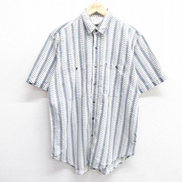 90s 半袖シャツ 総柄 ホワイト L | 古着