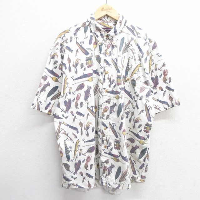 00s 半袖シャツ ルアー ホワイト XL | 古着