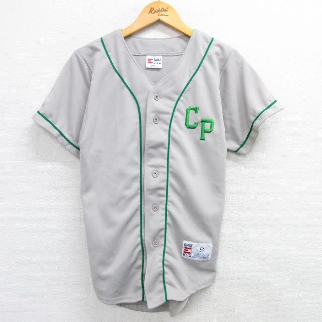 XS★古着 半袖 ベースボール シャツ メンズ 90年代 90s CP 2 USA製 グレー他 25may09 中古 トップス