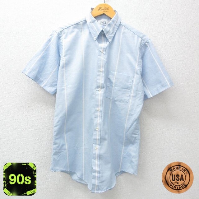 【50%OFF】アロー 90s 半袖シャツ ストライプ ネイビー M | 古着