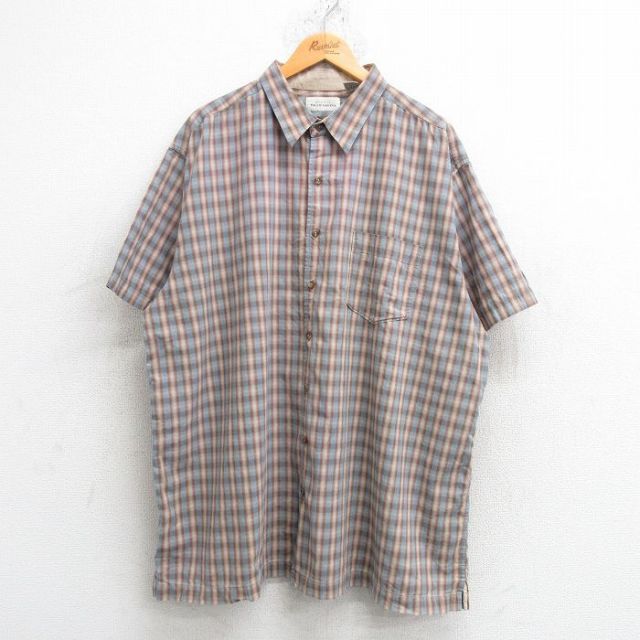 【50%OFF】00s 半袖シャツ オレンジチェック XL | 古着