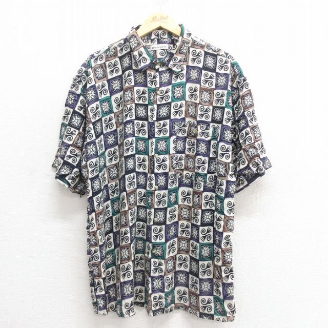 ピエールカルダン 90s 半袖シャツ 総柄 ブラック XL | 古着