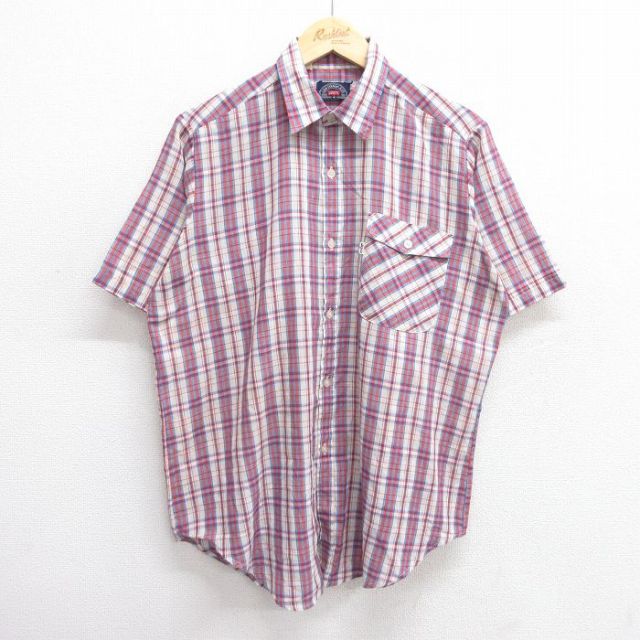 L★古着 リーバイス Levis 半袖 シャツ メンズ 80年代 80s 赤他 レッド チェック 25jun04 中古 トップス