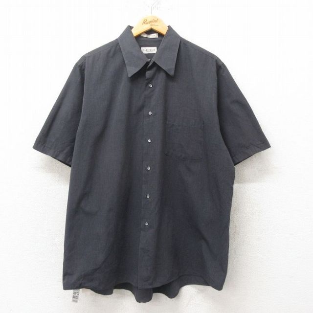 XL★古着 バンヒューセン 半袖 シャツ メンズ 大きいサイズ 黒 ブラック 25jun09 中古 トップス