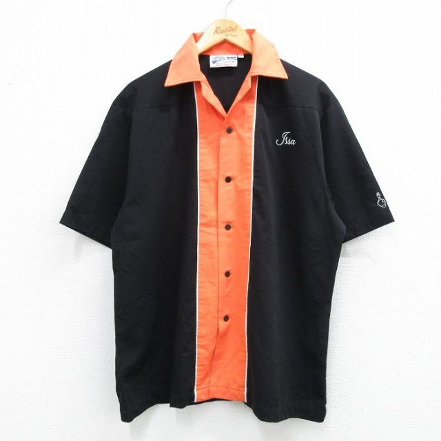 00s 半袖ボウリングシャツ CNBC ブラック XL | 古着