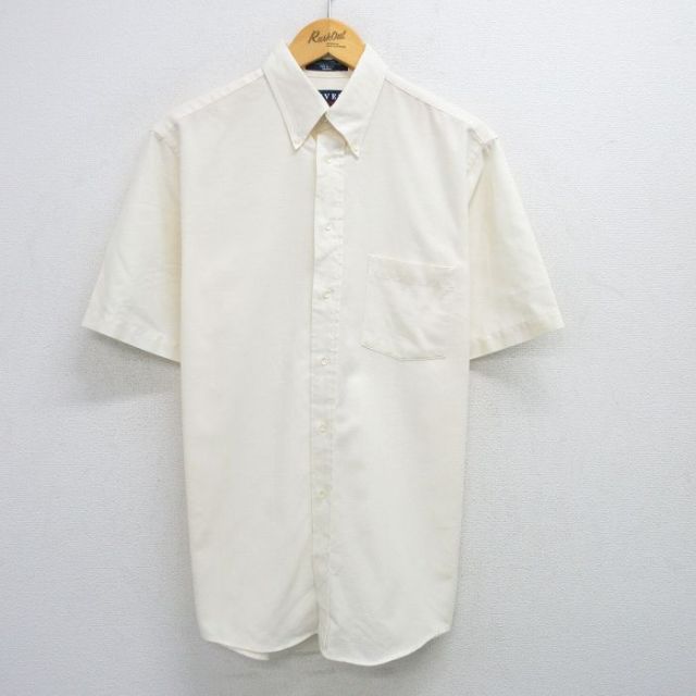 L★古着 アロー 半袖 シャツ メンズ 90年代 90s ボタンダウン USA製 生成り 25jun14 中古 トップス