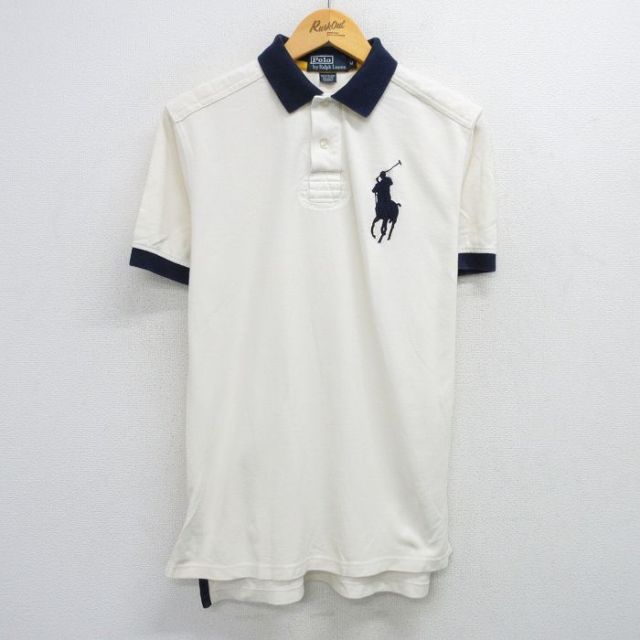 L★古着 ラルフローレン Ralph Lauren 半袖 ブランド ラガー シャツ メンズ 90年代 90s ビッグポニー 鹿の子 コットン 白他 ホワイト 25jun14 中古 トップス
