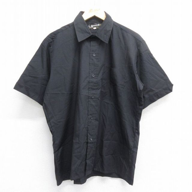 L★古着 半袖 シャツ メンズ 80年代 80s 黒 ブラック 25jun14 中古 トップス