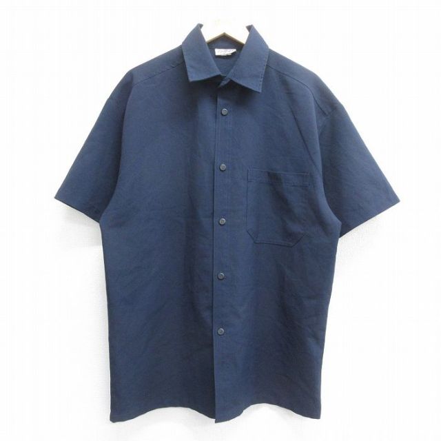 90s usa ビンテージ コットン ノーカラー ネイビー 半袖シャツ 古着 NIKE（ナイキ） L/古着 半袖 ビンテージ Tシャツ メンズ 90s