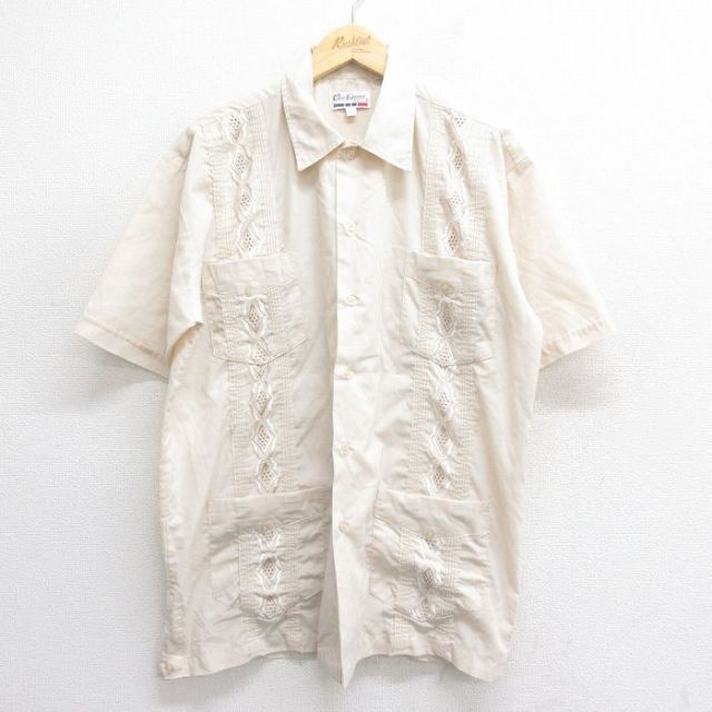 L★古着 半袖 キューバ シャツ メンズ 00年代 00s ベージュ系 カーキ 25jun17 中古 トップス