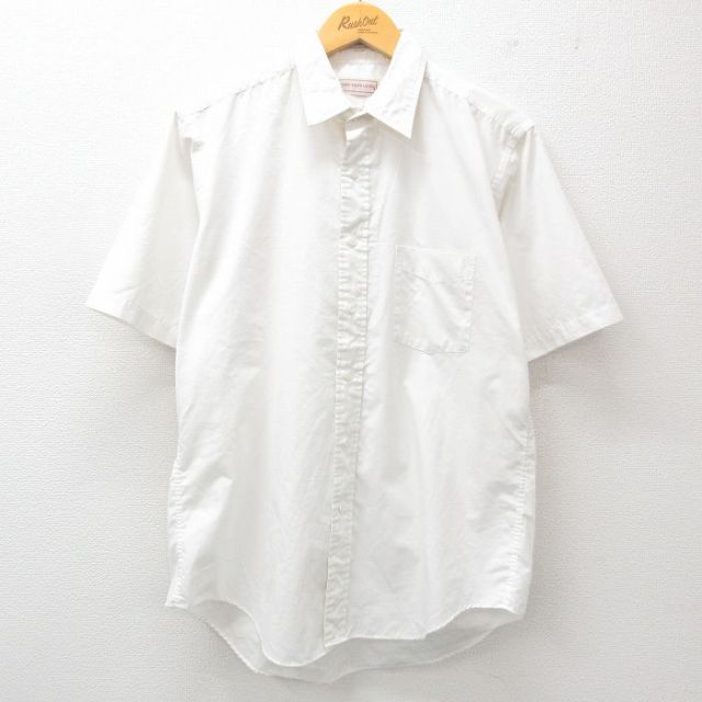 L★古着 ラルフローレン Ralph Lauren チャップス 半袖 ブランド シャツ メンズ 80年代 80s 白 ホワイト 25jun19 中古 トップス
