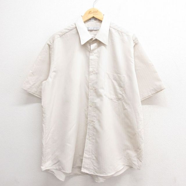 【50%OFF】バンヒューセン 90s 半袖シャツ ストライプ ベージュ XL | 古着