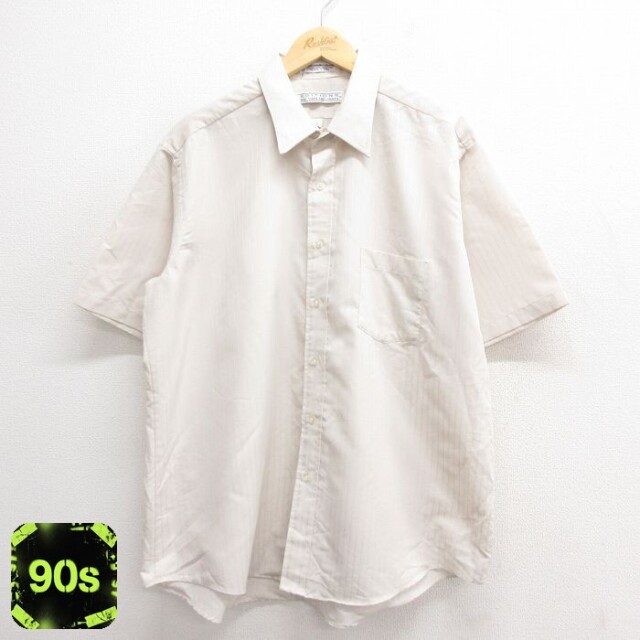 バンヒューセン 90s 半袖シャツ ストライプ ベージュ XL | 古着