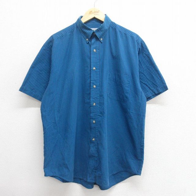 【50%OFF】ベーシックエディションズ 00s 半袖シャツ ブルーチェック XL | 古着