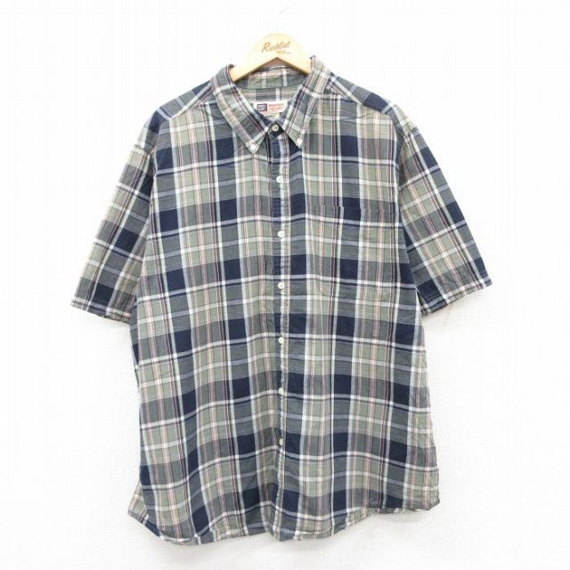 FADED GLORY 00s 半袖シャツ チェック グリーン XL | 古着