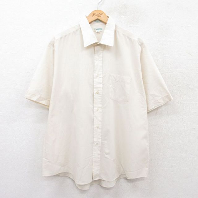 XL★古着 半袖 シャツ メンズ 80年代 80s 大きいサイズ 生成り 25jun21 中古 トップス