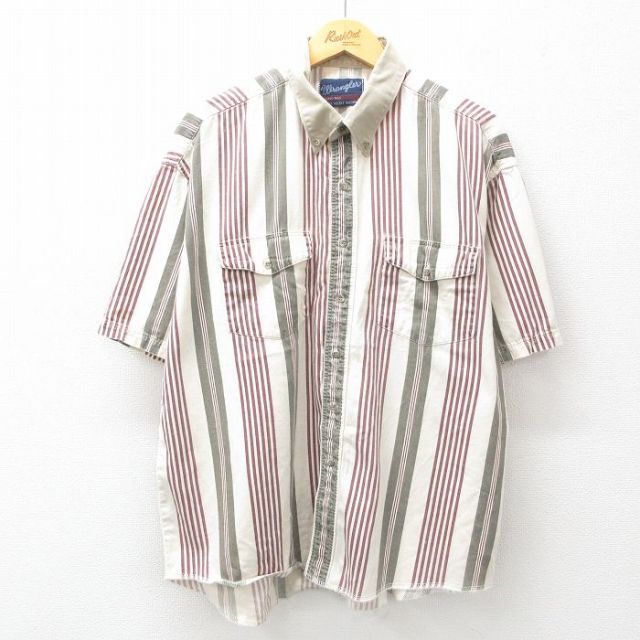ラングラー 90s 半袖シャツ ストライプ 生成り XL | 古着