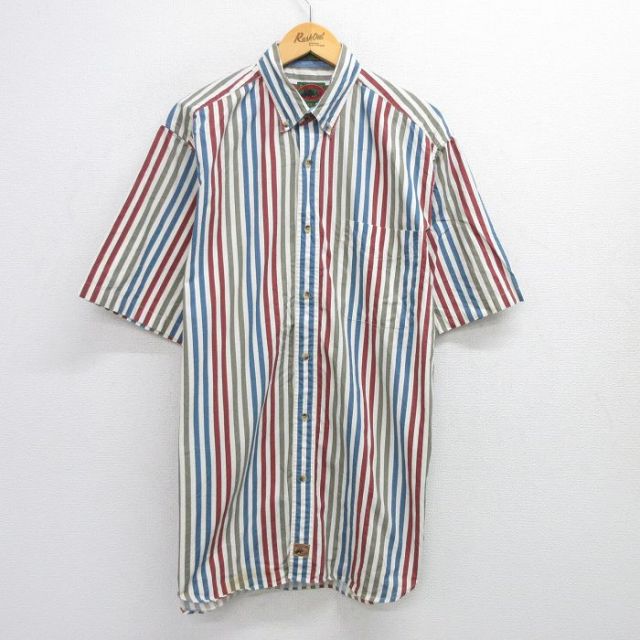 【50%OFF】ボストントレーダース 00s 半袖シャツ グリーンストライプ XL | 古着