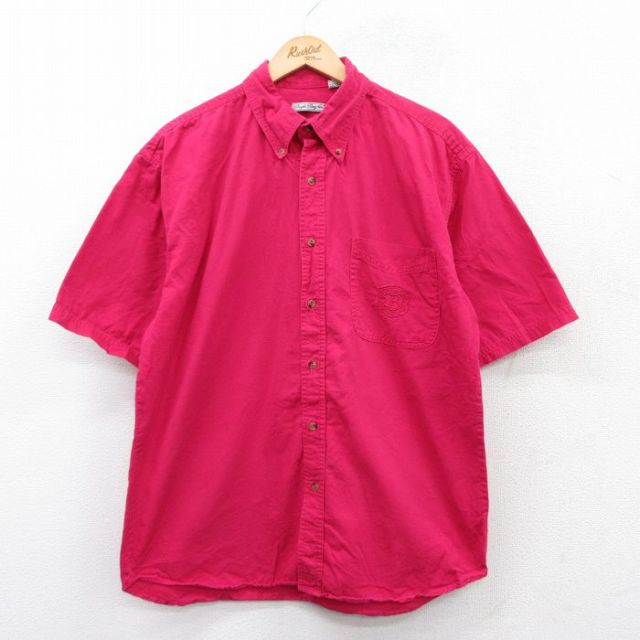 ビューグルボーイ 90s 半袖シャツ ワンポイントロゴ ピンク L | 古着