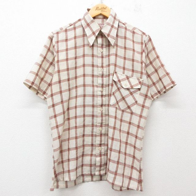 マックレガー 70s 半袖シャツ ベージュチェック M | 古着