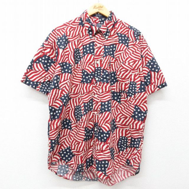 ラルフローレン 90s 半袖シャツ 星条旗 レッド XL | 古着
