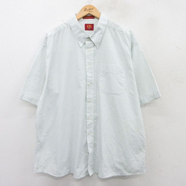 【50%OFF】HAGGAR 半袖シャツ ホワイトチェック XL | 古着