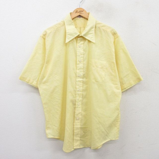 【50%OFF】80s 半袖シャツ イエロー XL | 古着