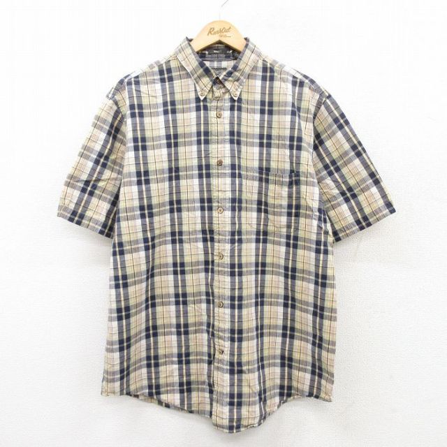 セントジョンズベイ 半袖シャツ イエローチェック XL | 古着