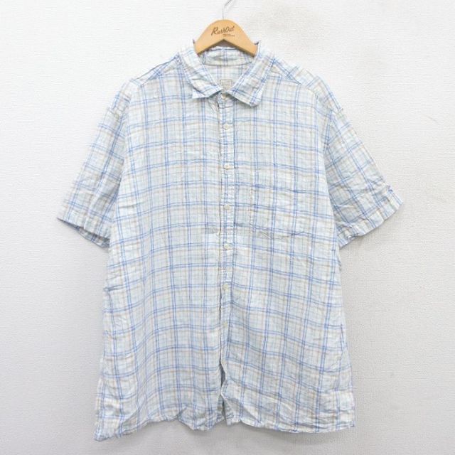 【50%OFF】半袖シャツ ネイビーチェック XL | 古着