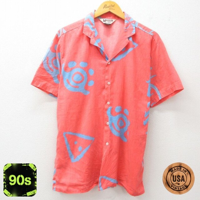 【50%OFF】オープンカラーシャツ オレンジ XL | 古着