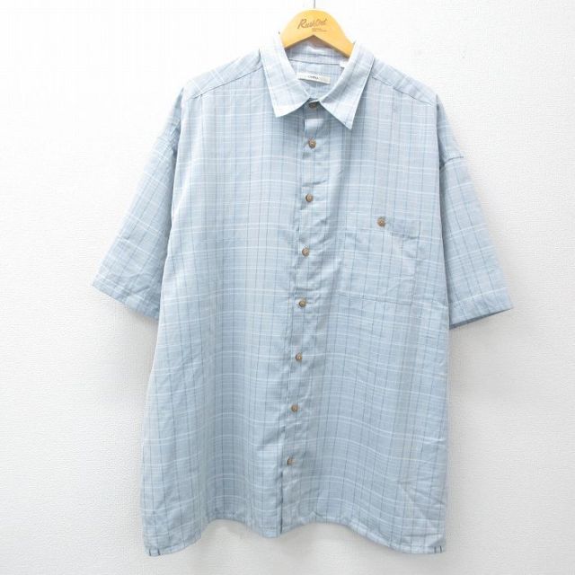【50%OFF】半袖シャツ ネイビーチェック XL | 古着
