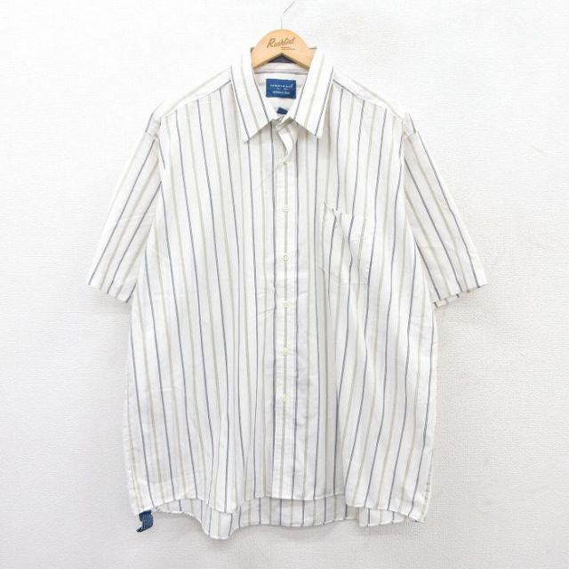 【50%OFF】タウンクラフト 90s 半袖シャツ ホワイトストライプ XL | 古着