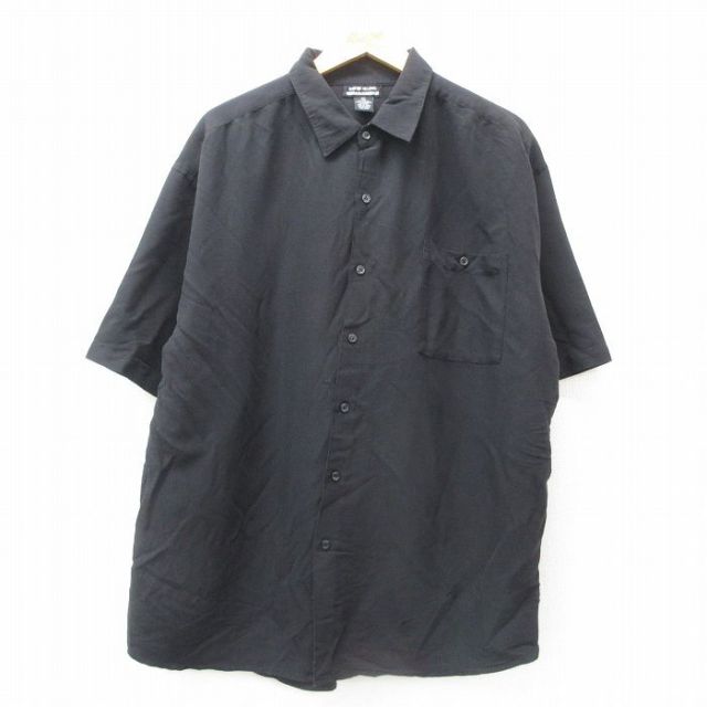 XL★古着 半袖 シャツ メンズ 00年代 00s 大きいサイズ レーヨン 黒 ブラック 25jul02 中古 トップス