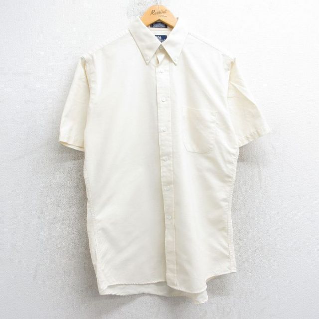 90s 半袖シャツ オックスフォード 生成り ベージュ L | 古着