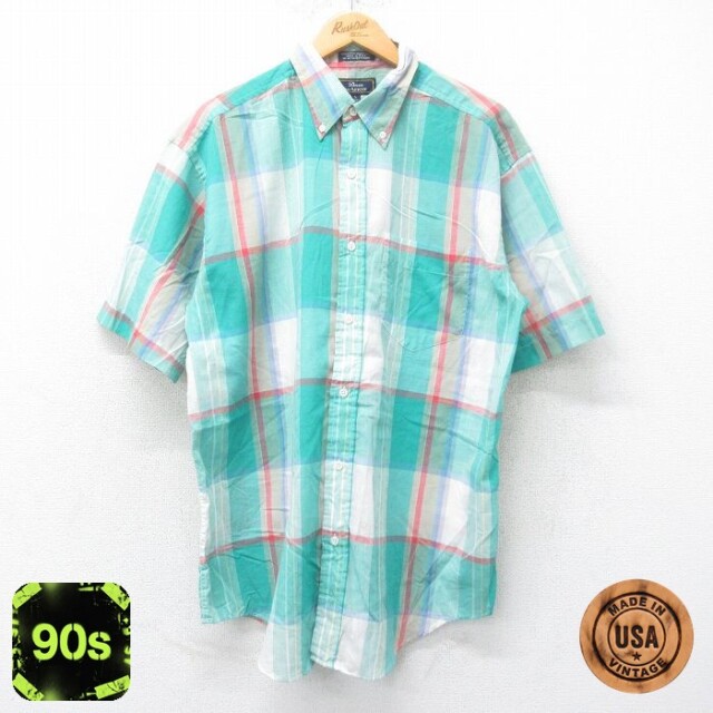 【50%OFF】アロー 90s 半袖シャツ グリーンチェック L | 古着