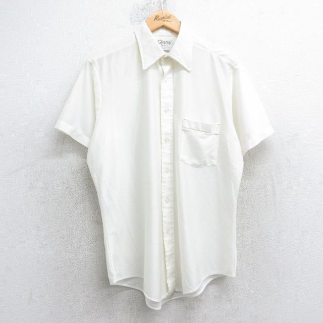 M★古着 半袖 シャツ メンズ 80年代 80s 白 ホワイト 25jul04 中古 トップス