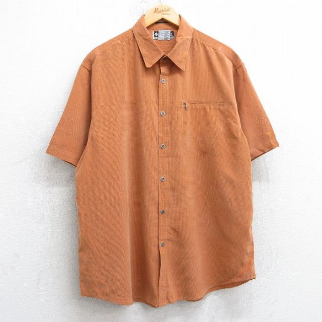 XL★古着 コロンビア COLUMBIA 半袖 シャツ メンズ XCO オレンジ他 チェック 25jul10 中古 トップス