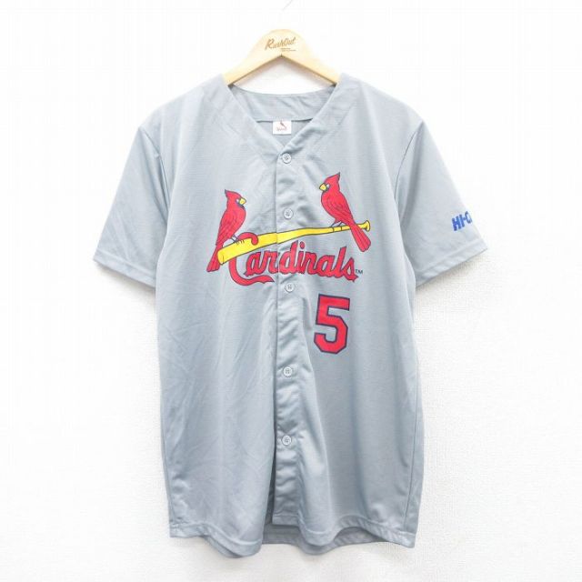 古着通販 L☆古着 半袖 ベースボール シャツ メンズ MLB セントルイス