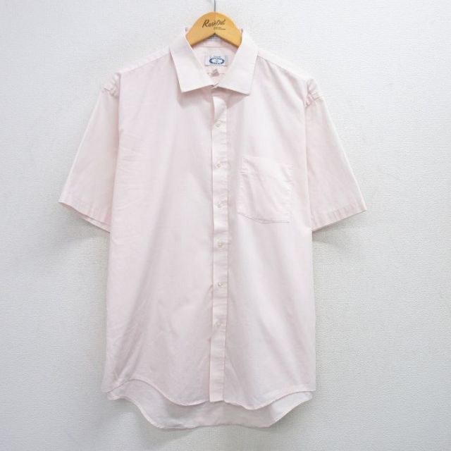 XL★古着 アロー 半袖 シャツ メンズ 90年代 90s 大きいサイズ USA製 薄ピンク 25jul17 中古 トップス