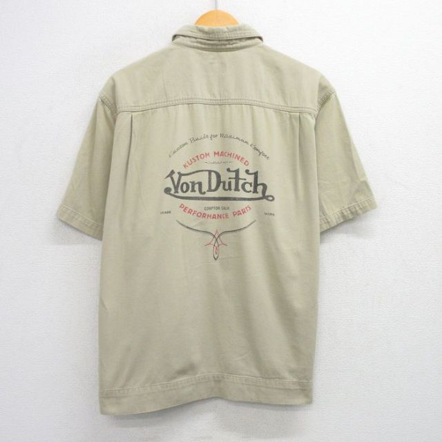 XL★古着 ボンダッチ 半袖 シャツ メンズ 大きいサイズ ベージュ カーキ 25jul24 中古 トップス