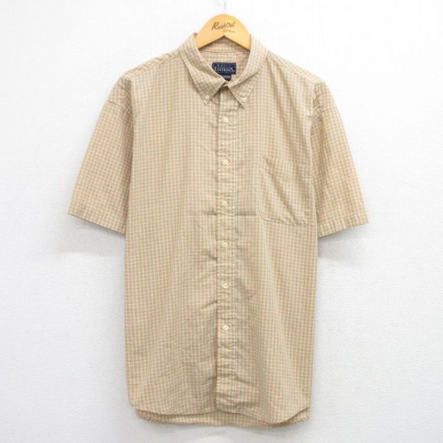 【50%OFF】ベーシックエディションズ 90s 半袖シャツ チェック オレンジ XL | 古着