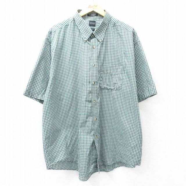 【50%OFF】アロー 半袖シャツ チェック グリーン XL | 古着