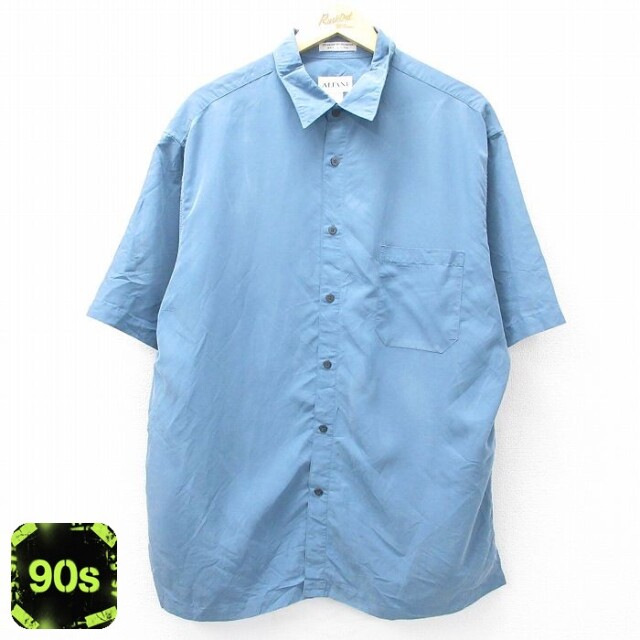90s 半袖シャツ ネイビー XL | 古着