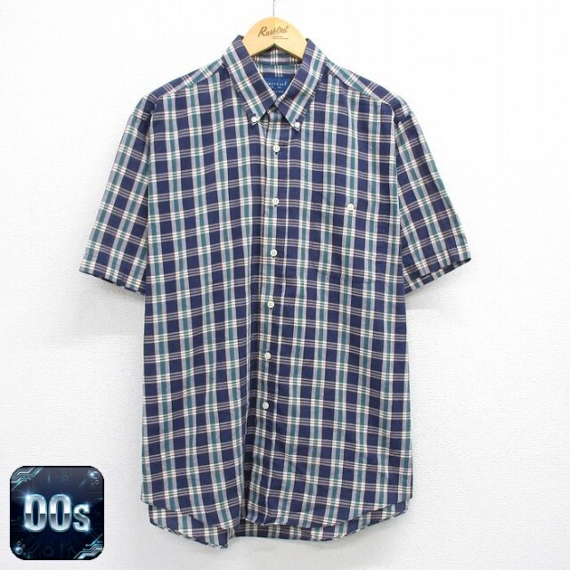 00s 半袖シャツ チェック ネイビー XL | 古着