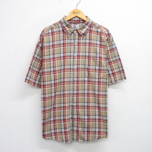 【50%OFF】アリゾナジーンズ 00s 半袖シャツ カーキチェック XL | 古着