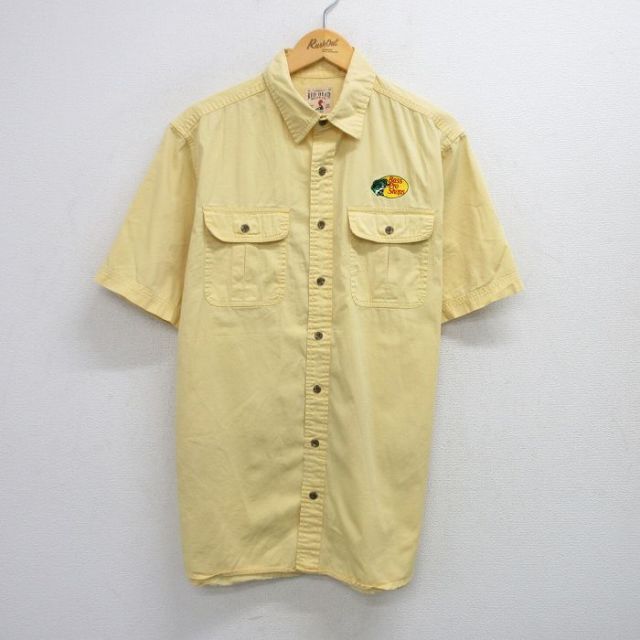 【50%OFF】XL★古着 レッドヘッド 半袖 シャツ メンズ バスプロショップス ロング丈 黄 イエロー 25aug07 中古 トップス